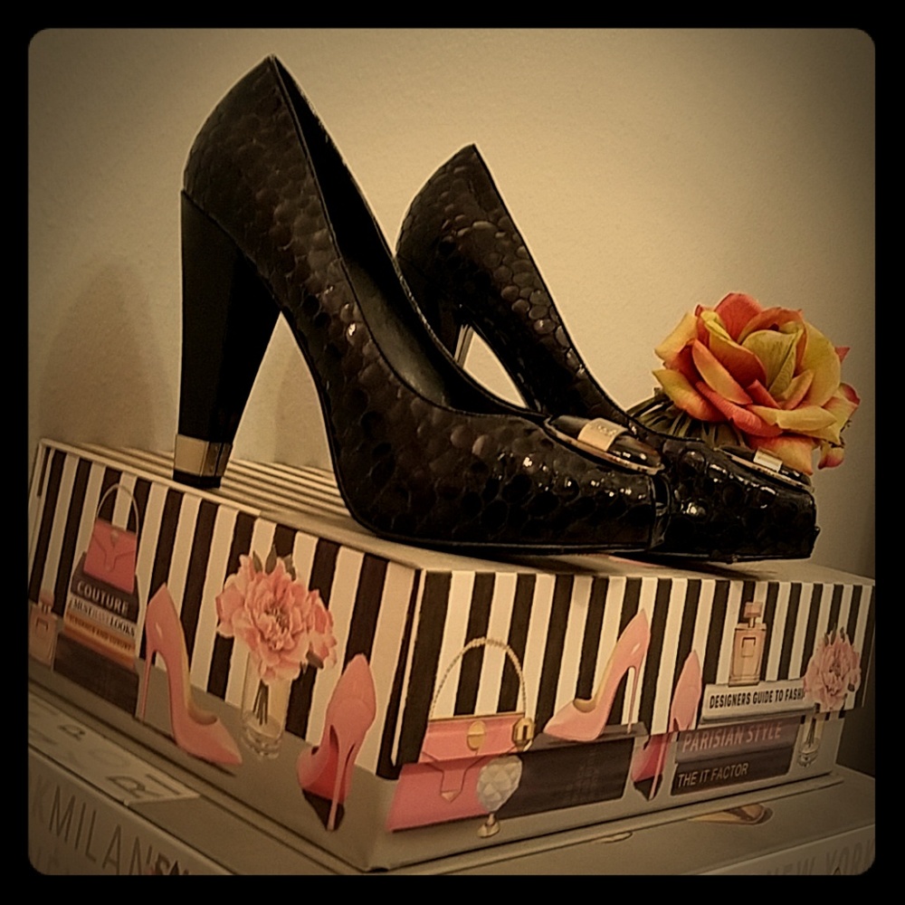 Faux snake skin shoes